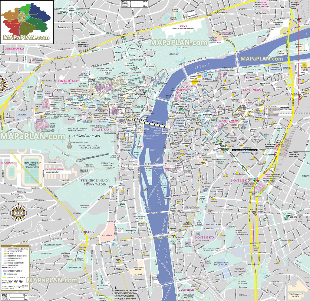 Prague Maps - Top Tourist Attractions - Free, Printable City Street Map regarding Printable Map Of Prague City Centre