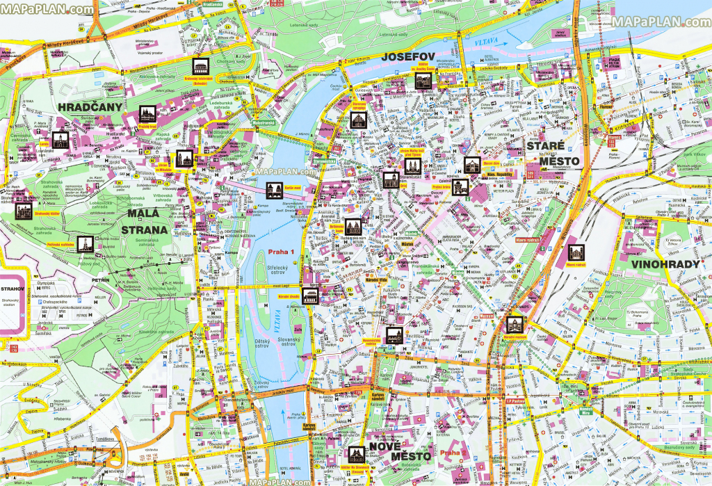 Prague Maps - Top Tourist Attractions - Free, Printable City Street Map throughout Printable Map Of Prague City Centre