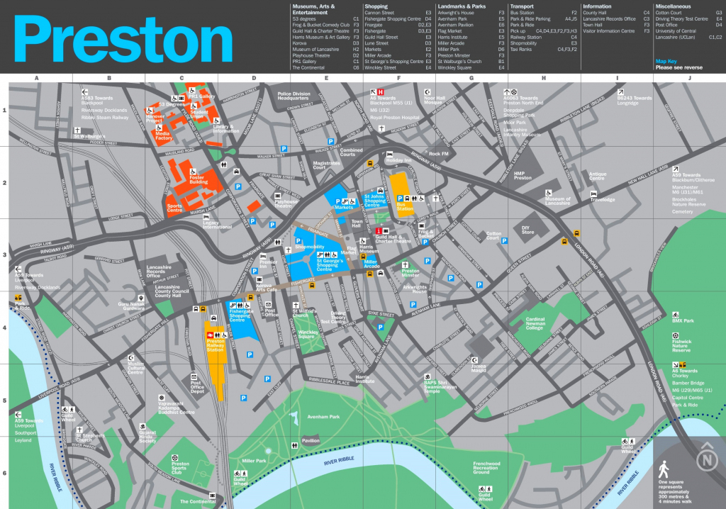 Preston Tourist Map pertaining to Blackpool Tourist Map Printable