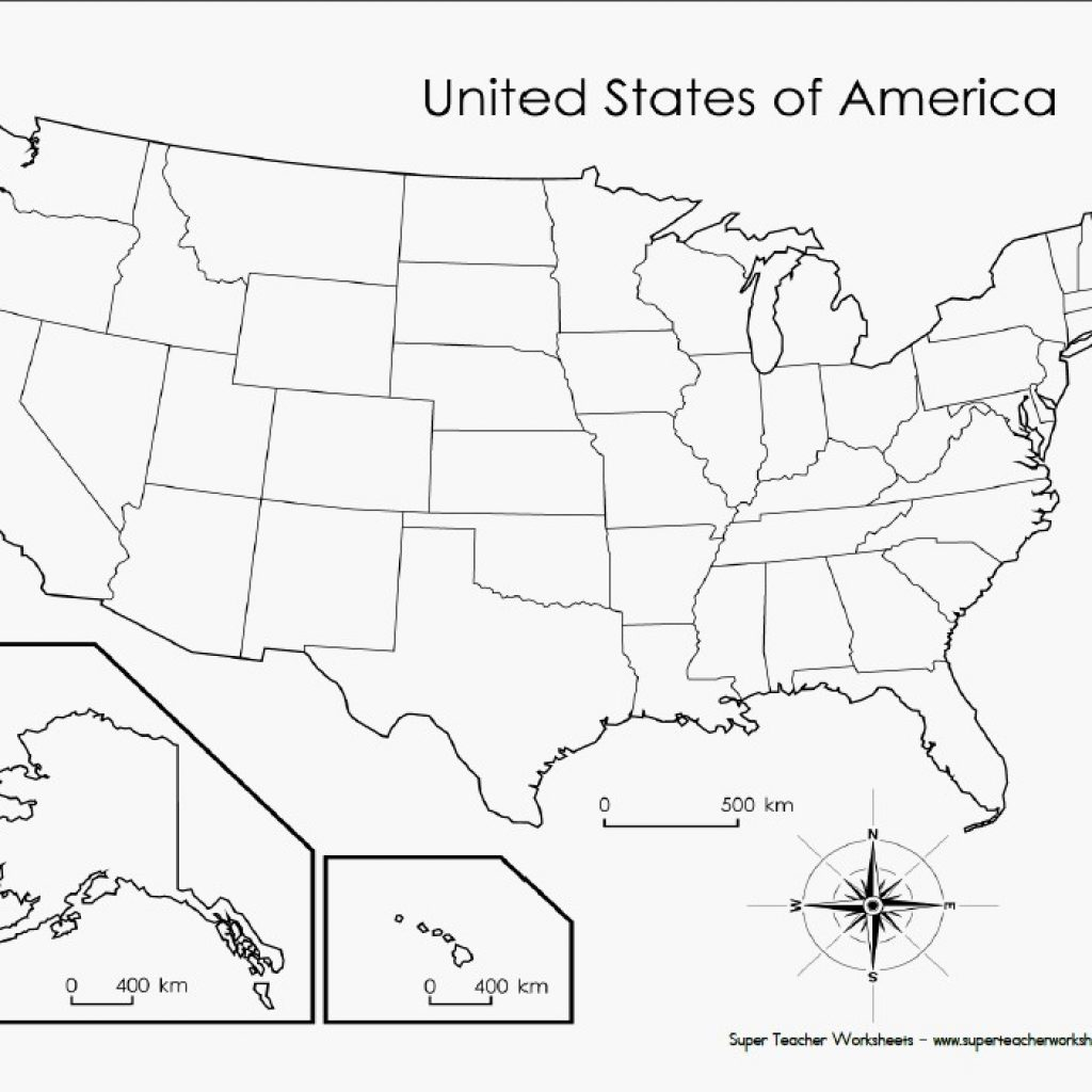 Printable 50 States Map Link To The Best Blank Of with Printable 50 States Map