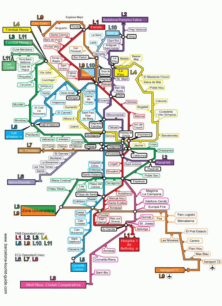 Printable Barcelona Metro Map pertaining to Barcelona Metro Map Printable