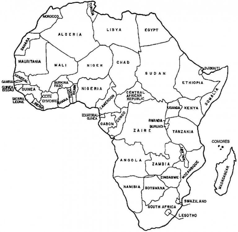 Printable Blank Map African Countries Diagram Outstan - vrogue.co