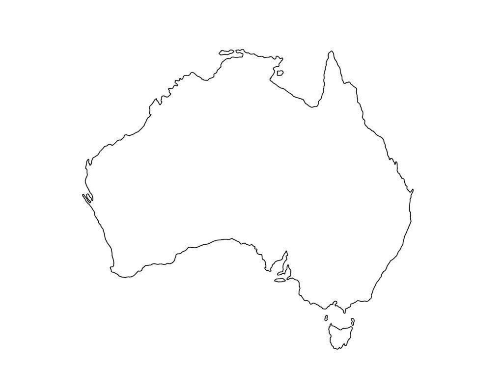 Printable Blank Map Of Australia And New Zealand Random 2 1024×791 with regard to Blank Map Of Australia Printable
