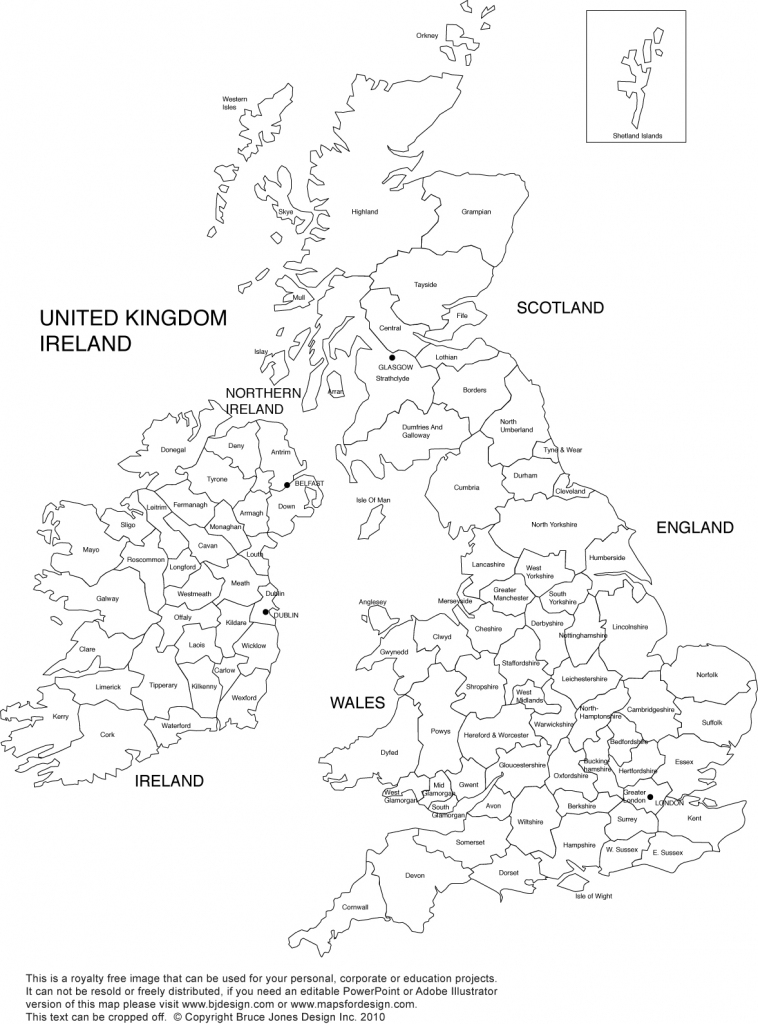 Printable, Blank Uk, United Kingdom Outline Maps • Royalty Free with Printable Map Of Britain