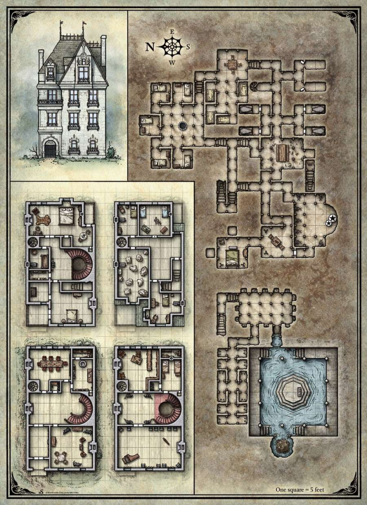 Printable Death House Maps - Dungeon Masters Guild | Dungeon Masters for D&amp;amp;d Printable Maps