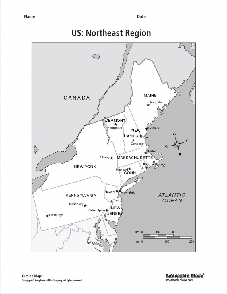 Printable Map Northeast Region Us Refrence Recent Northeast Region with Printable Map Of The Northeast