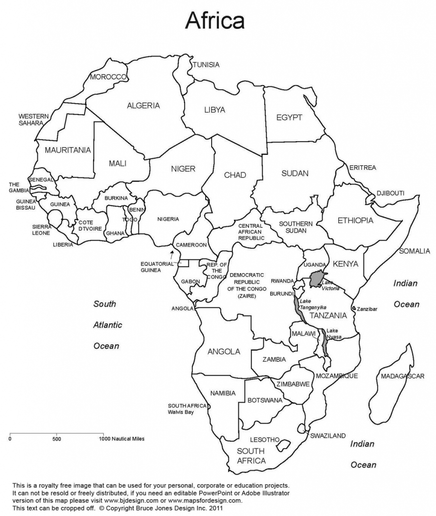 Printable Map Of Africa | Africa, Printable Map With Country Borders in Blank Outline Map Of Africa Printable