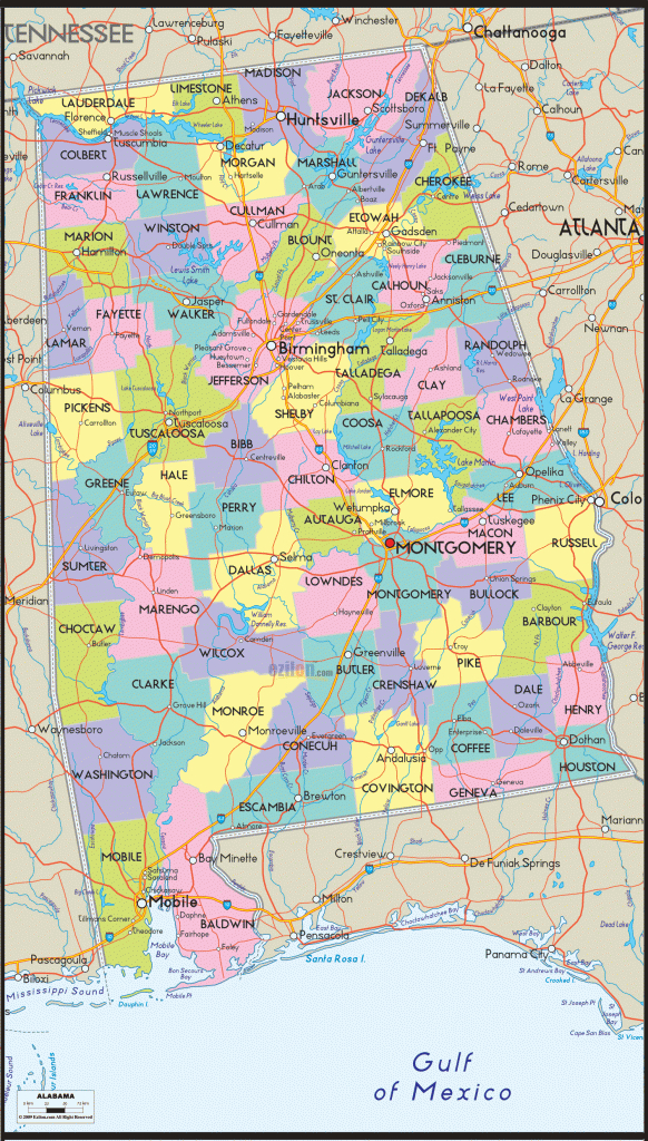 Printable Map Of Alabama Counties With Names Counties Cities Roads Pdf within Printable Alabama Road Map
