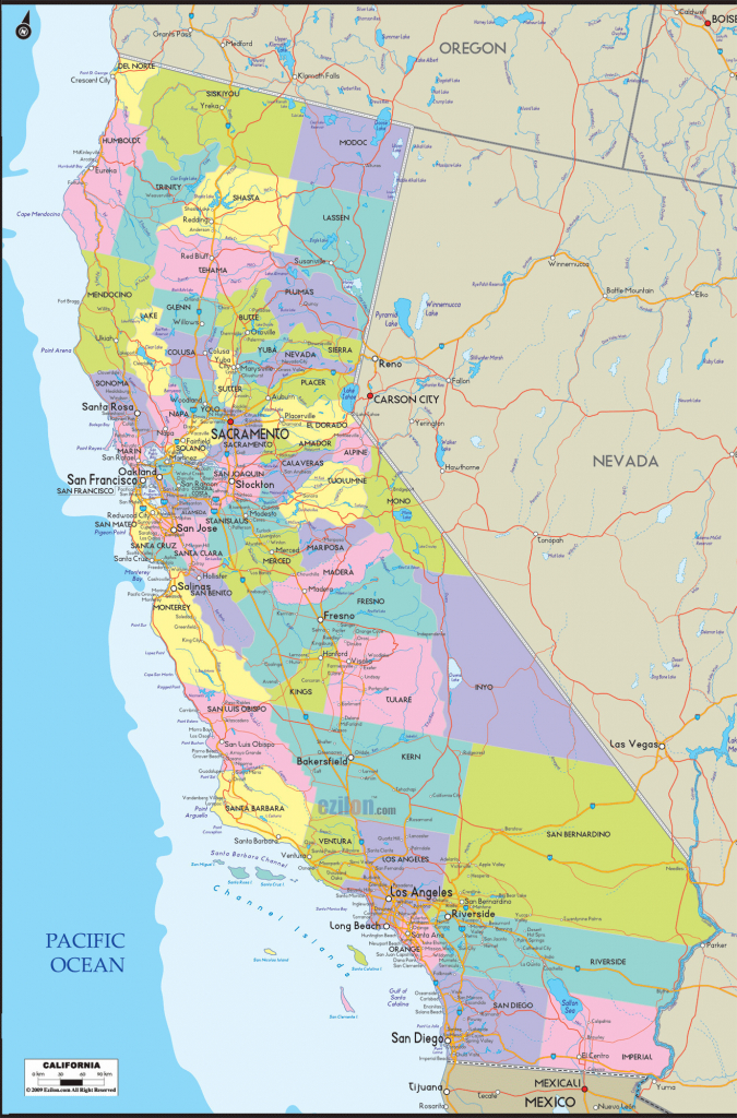 Printable Map Of California Cities Valid Political Map California within Printable Map Of California Cities