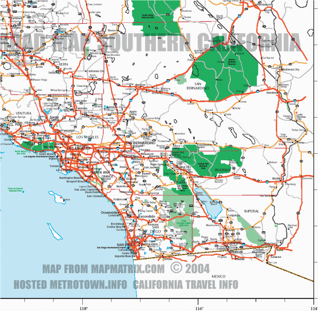 Printable Map Of California For Kids Road Map Of Southern California with regard to Printable Map Of California For Kids
