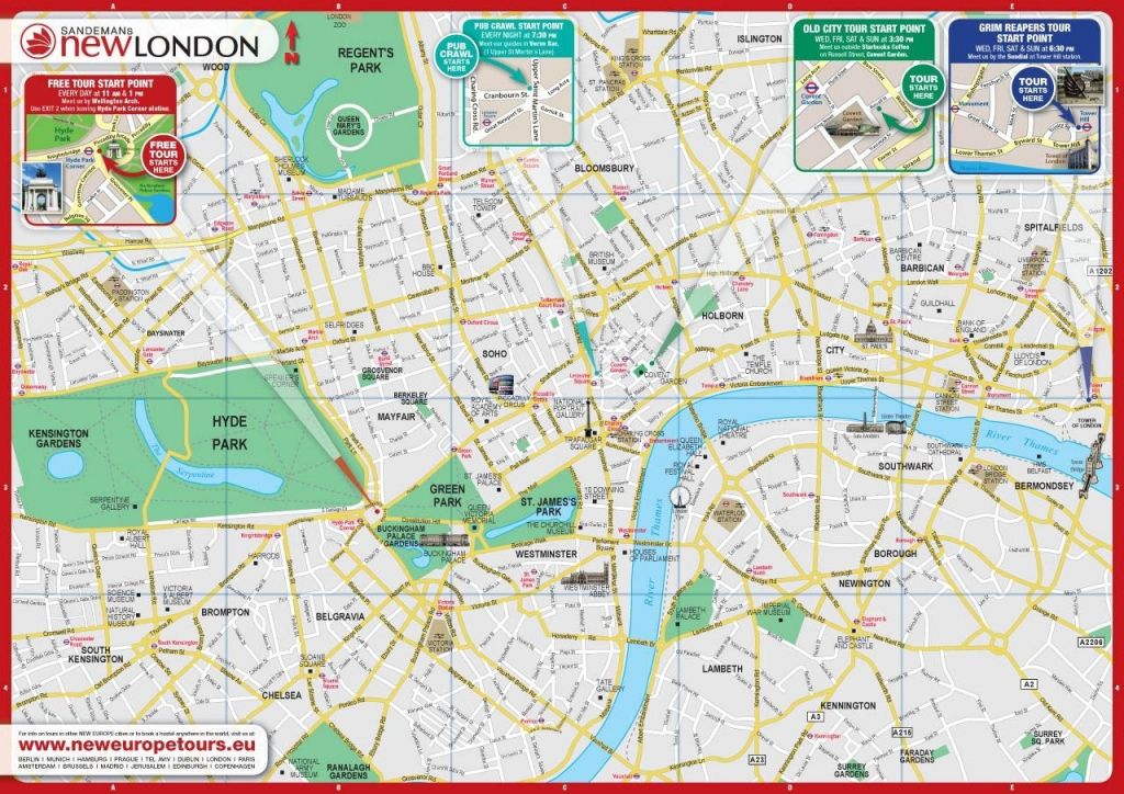 Printable Map Of Central London | Globalsupportinitiative throughout Central London Map Printable