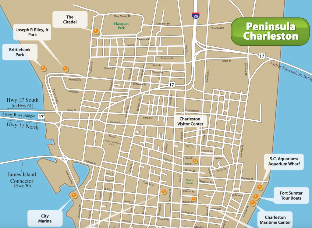 Printable Map Of Charleston Sc | Printable Maps with Printable Map Of Charleston Sc Historic District