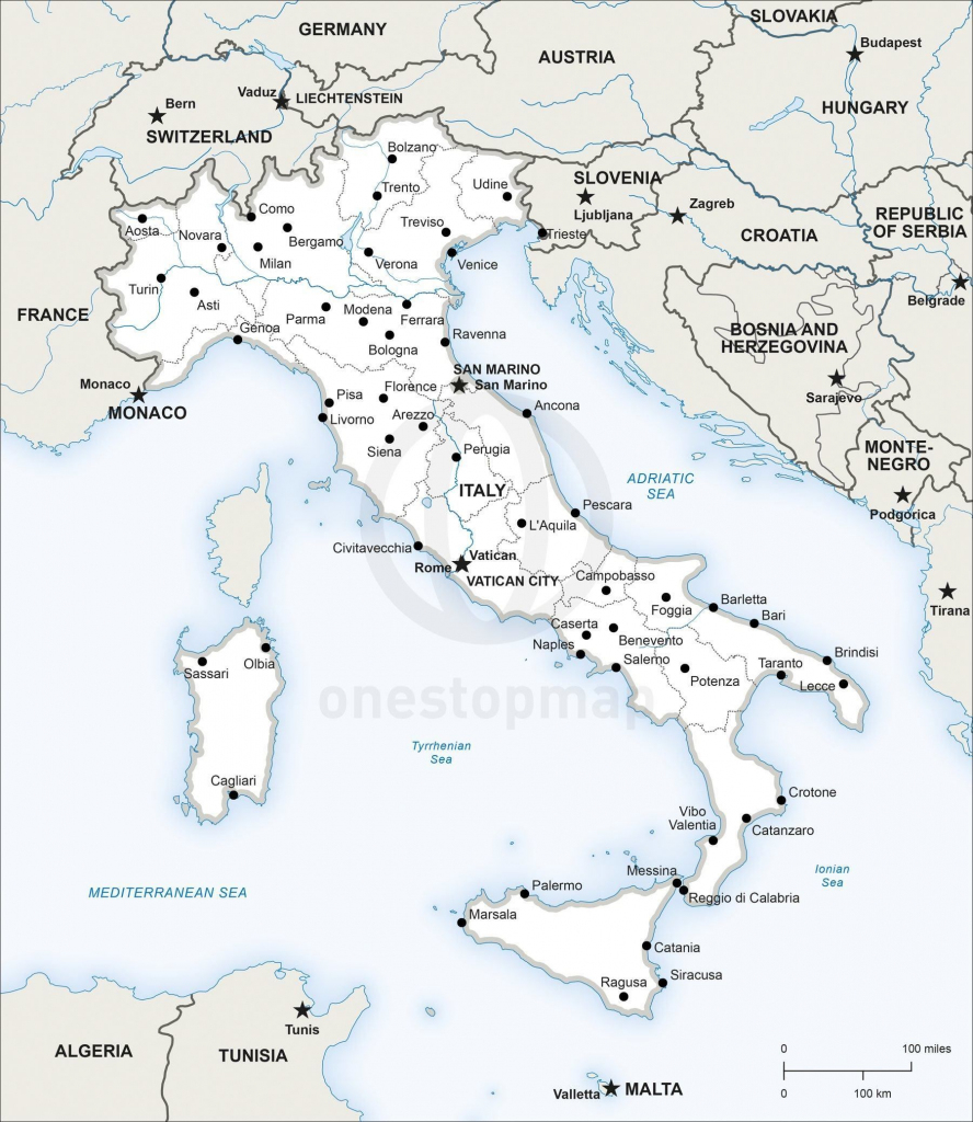 Printable Map Of Italy With Cities | Interesting Maps Of Italy regarding Large Map Of Italy Printable