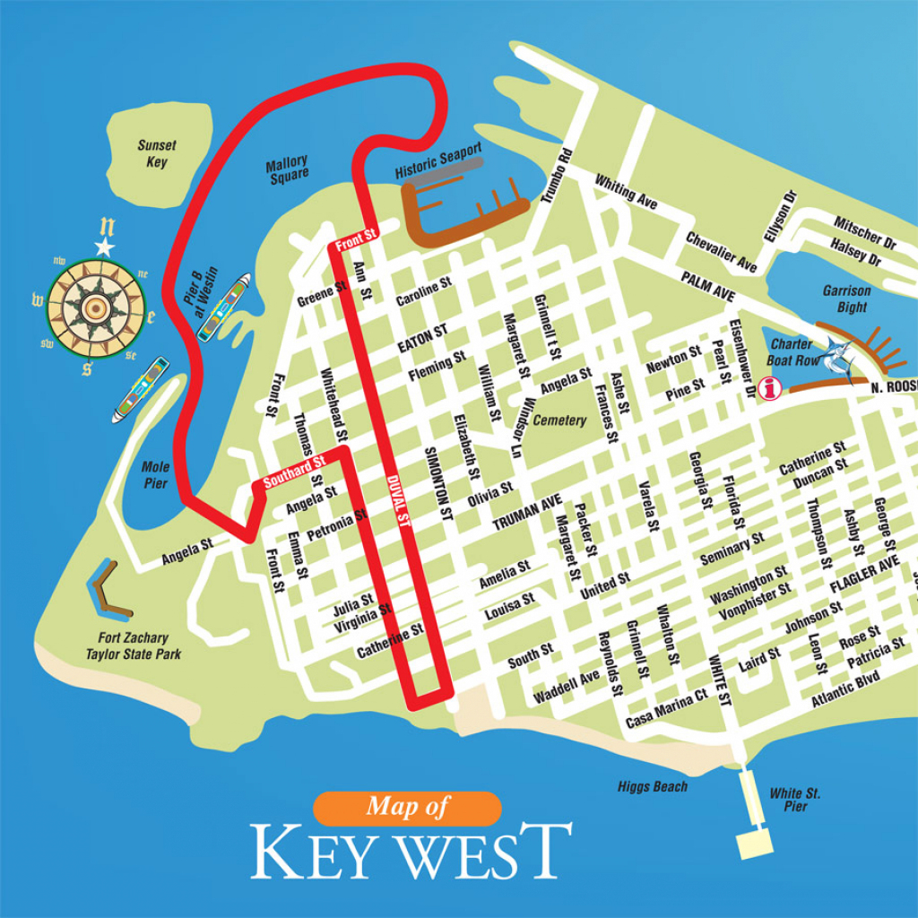 Printable Map Of Key West Florida Streets Hotels Area Attractions Pdf with Printable Street Map Of Key West Fl