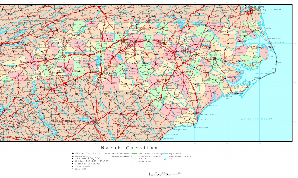 Printable Map Of Nc And Travel Information | Download Free Printable with Printable Nc County Map