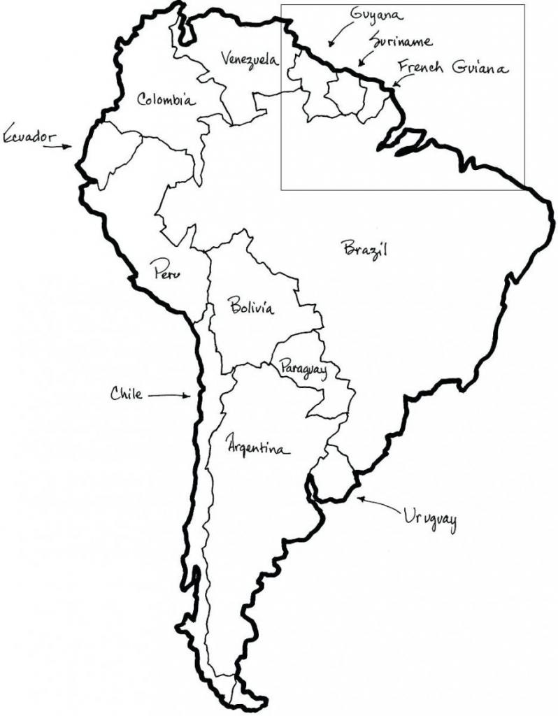 Printable Map Of North And South America And Travel Information with Free Printable Map Of South America