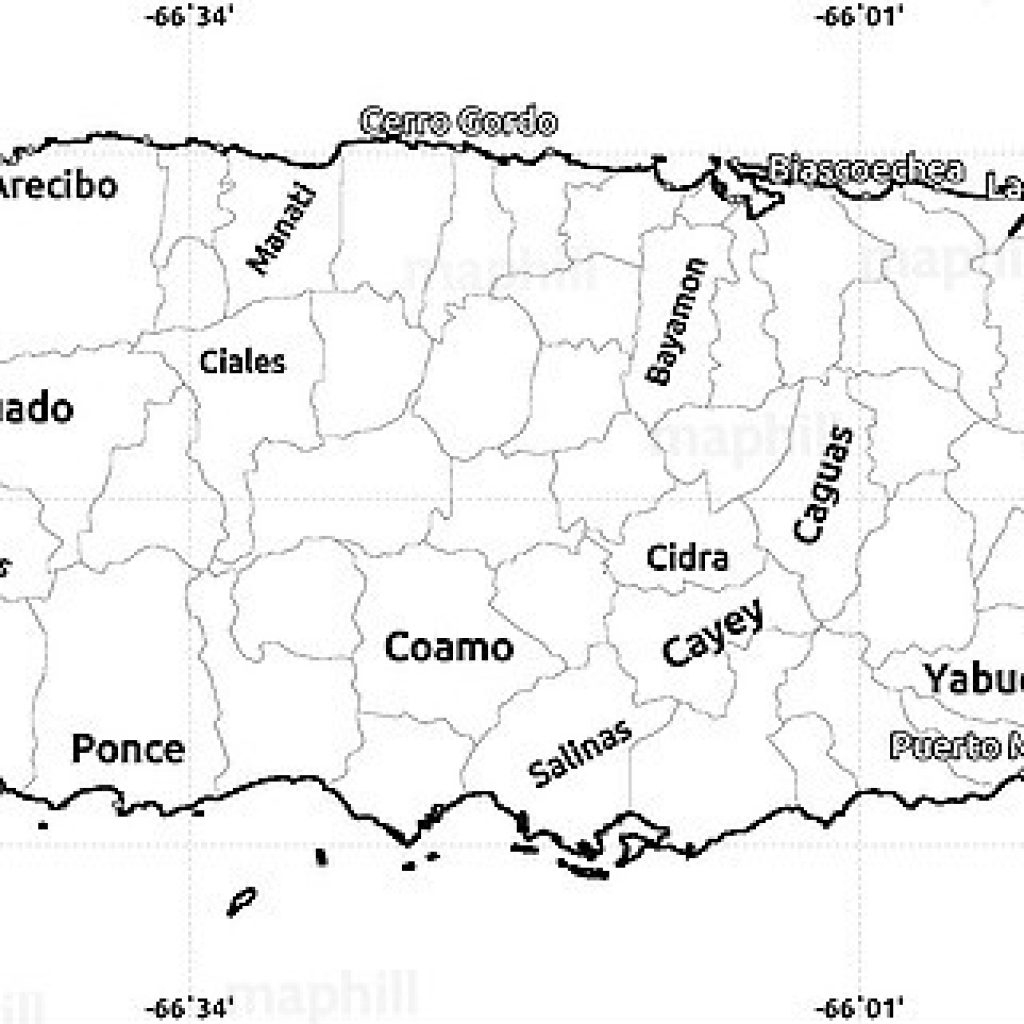 Printable Map Of Puerto Rico Blank Simple | Maps Usa A Free for Outline Map Of Puerto Rico Printable