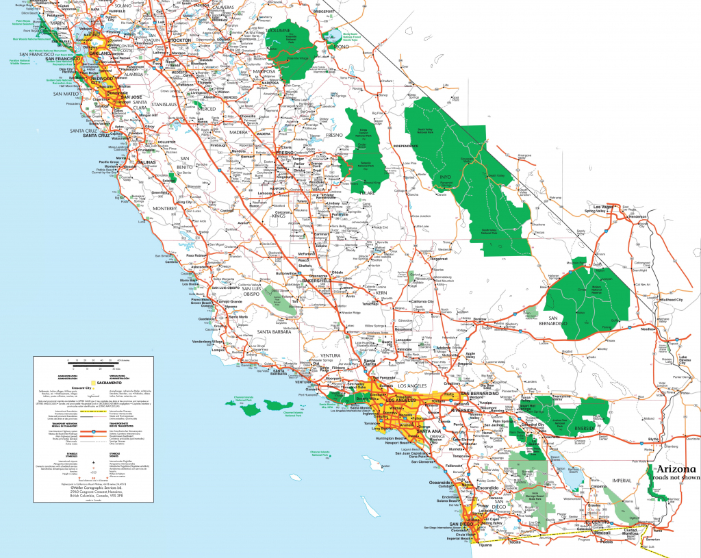 Printable Map Of Southern California | Klipy pertaining to Printable Map Of Southern California