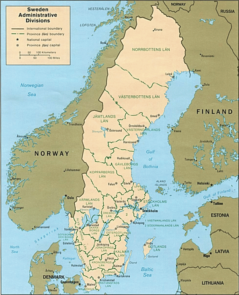 Printable Map Of Sweden And Travel Information | Download Free with Printable Map Of Sweden