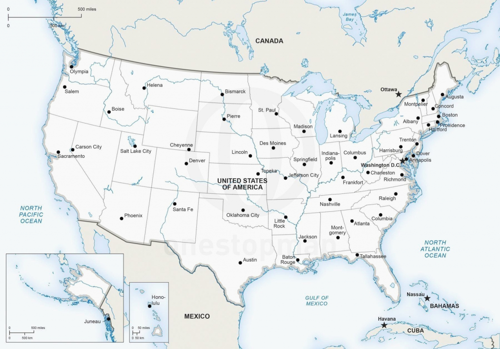 Printable Map Of Us Capitals Usa With States Valid Major Cities with Printable Map Of Usa With Major Cities