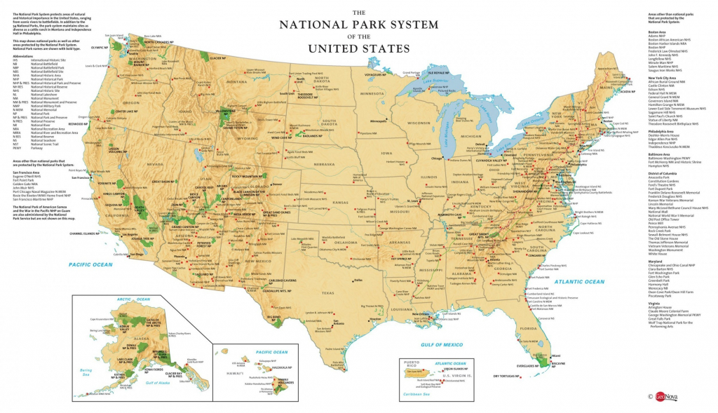 Printable Map Of Us National Parks New United States National Parks with regard to National Atlas Printable Maps