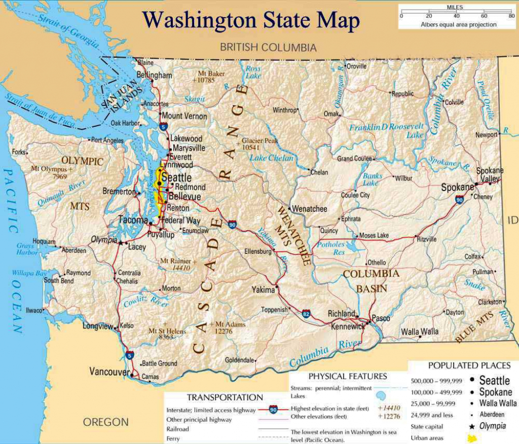Printable Map Of Washington State And Travel Information | Download within Free Printable Map Of Washington State