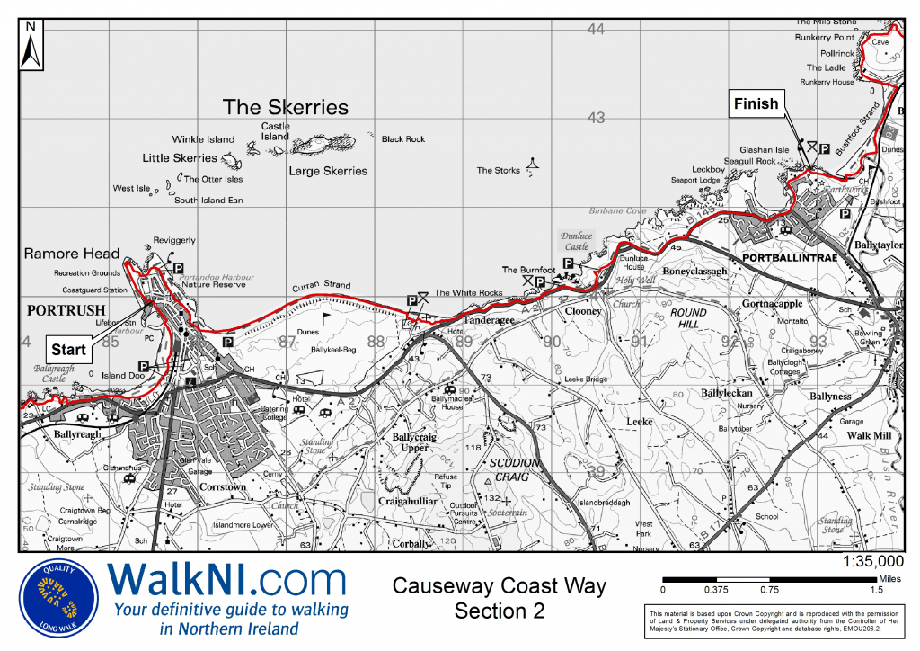 Printable Maps - Causeway Coast Way - Ulster Way inside Printable Os Maps