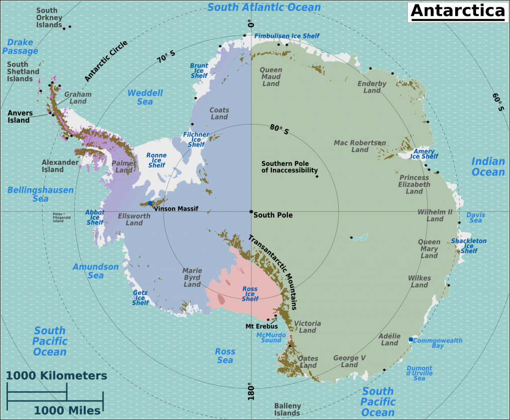 Printable Maps Of Antarctica And Travel Information | Download Free throughout Printable Map Of Antarctica