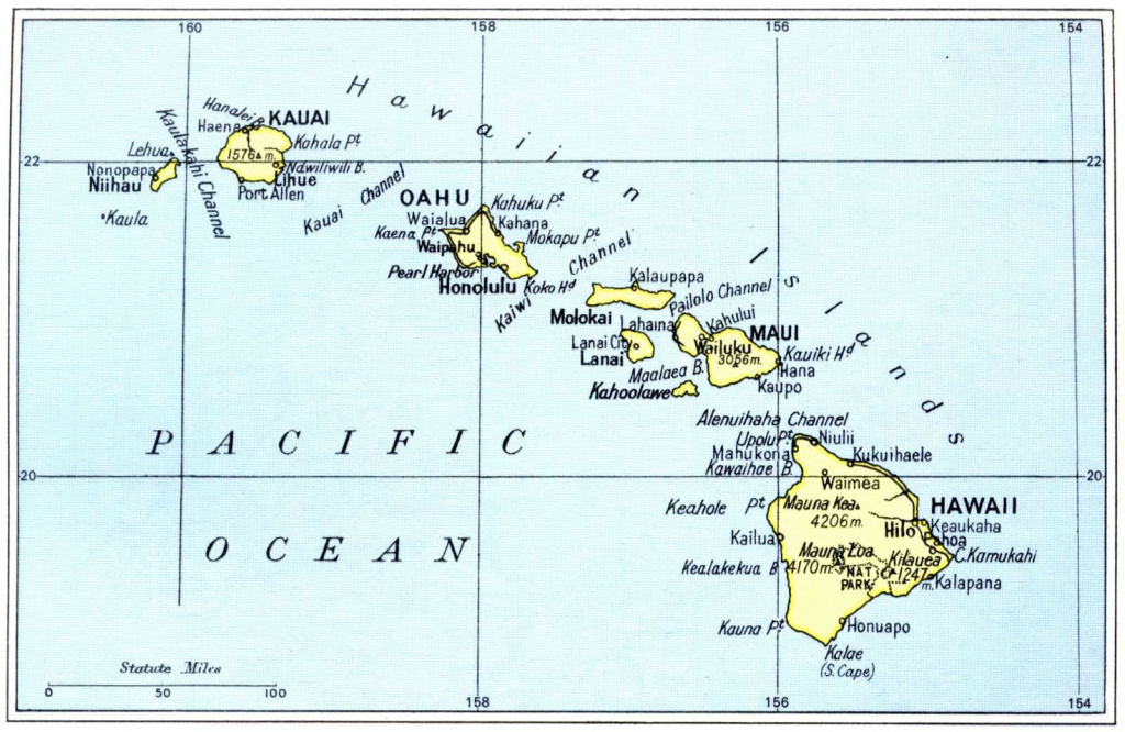 Printable Maps Of Hawaii Islands | Free Map Of Hawaiian Islands 1972 throughout Printable Map Of Hawaiian Islands