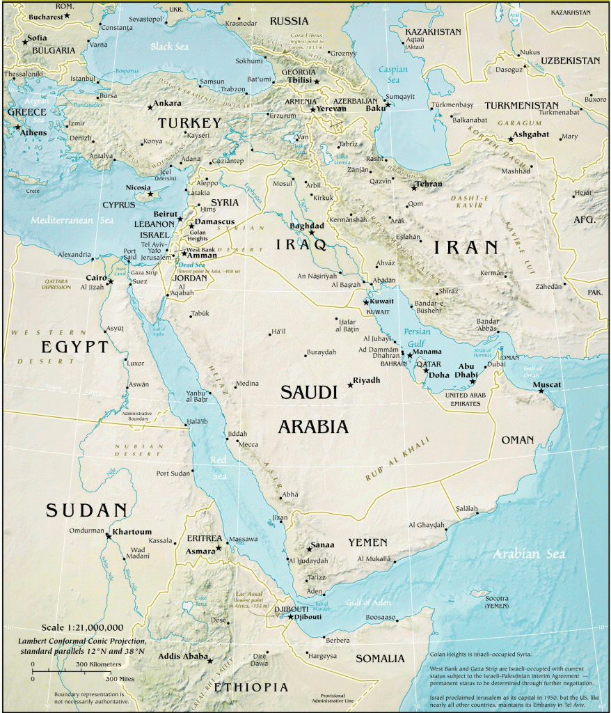 Printable Middle East Maps - Earthwotkstrust regarding Printable Map Of Middle East