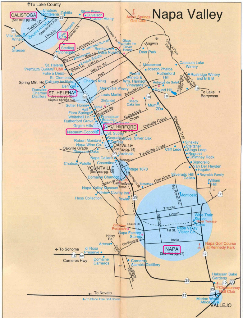 Printable Napa Wine Map | Map Of Napa Valley Interactive Map Of Napa with regard to Napa Winery Map Printable