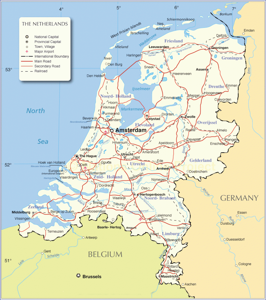 Printable Netherlands Map, Map Of Netherlands, Netherlands Map In inside Printable Map Of Belgium