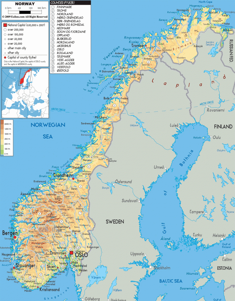 Printable Norway Maps,map Collection Of Norway,norway Map With inside Printable Map Of Norway