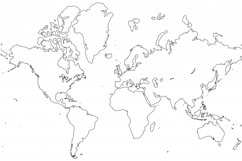 Printable Outline Map Of California Outline Simple World Map Outline regarding Basic World Map Printable