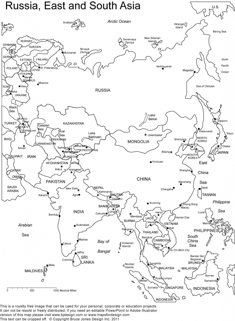 Printable Outline Maps Of Asia For Kids | Asia Outline, Printable with regard to Outline Map Of Russia Printable