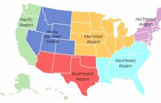 5 Regions Of The United States Printable Map