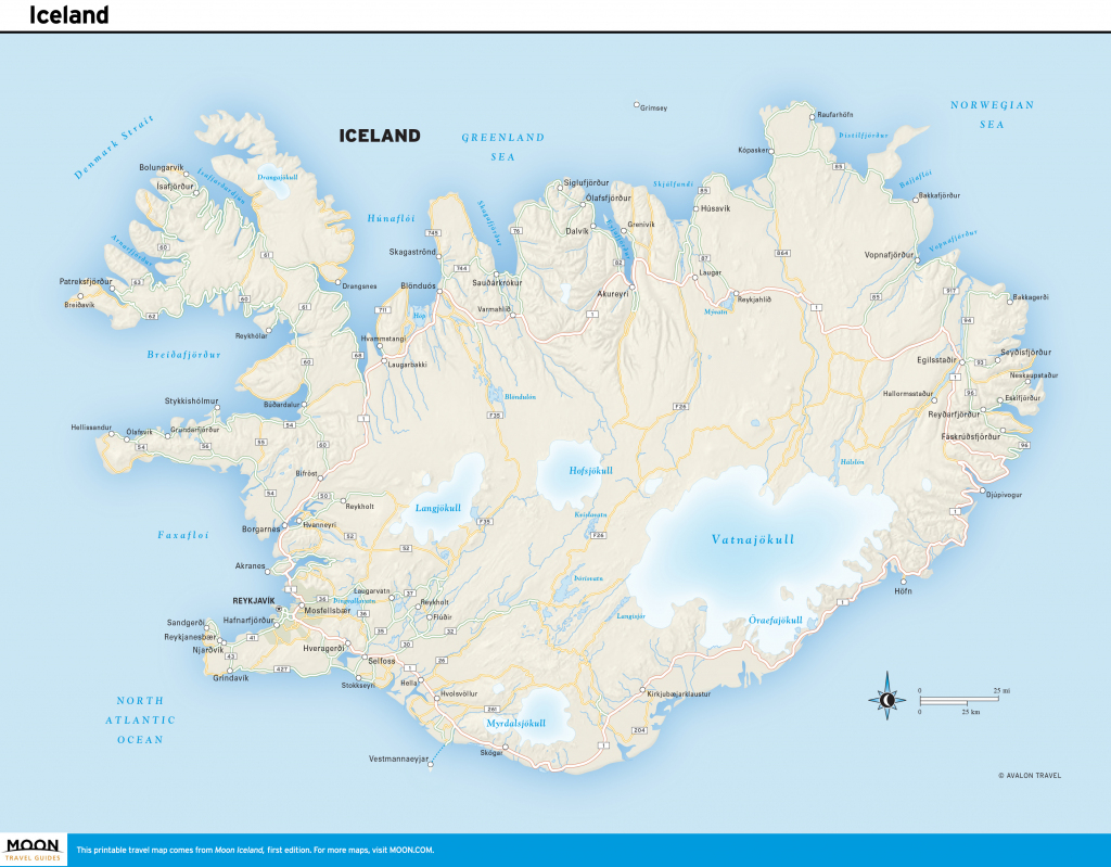 Printable Road Map Of Iceland And Travel Information | Download Free throughout Printable Map Of Iceland
