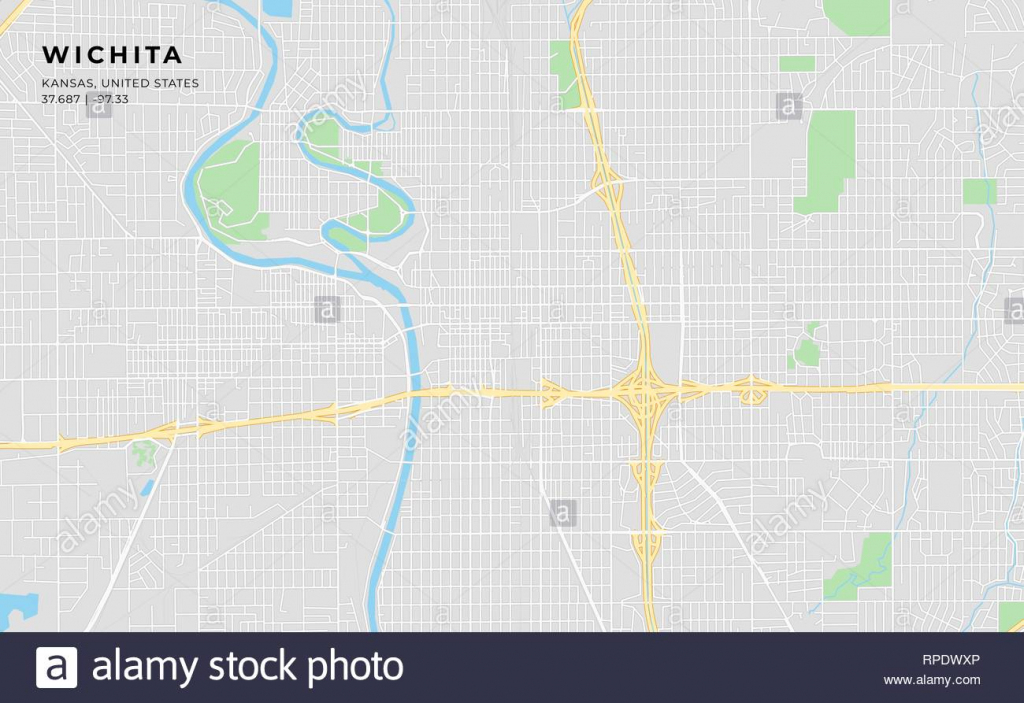 Printable Streetmap Of Wichita Including Highways, Major Roads with regard to Printable Street Map Of Wichita Ks