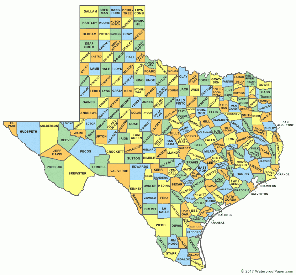 Printable Texas Maps | State Outline, County, Cities with regard to Printable County Maps