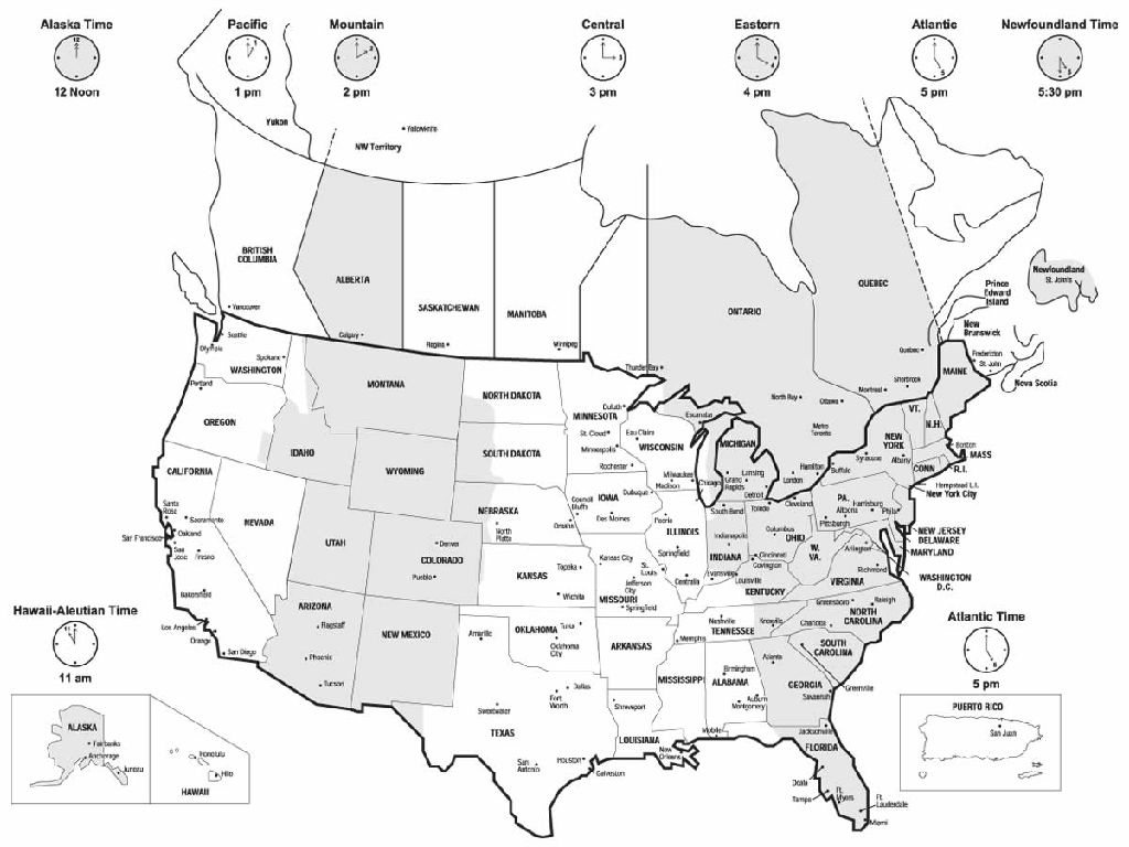 Printable Time Zone Map Us And Canada New Map Timezones In United in Us Map With States And Time Zones Printable