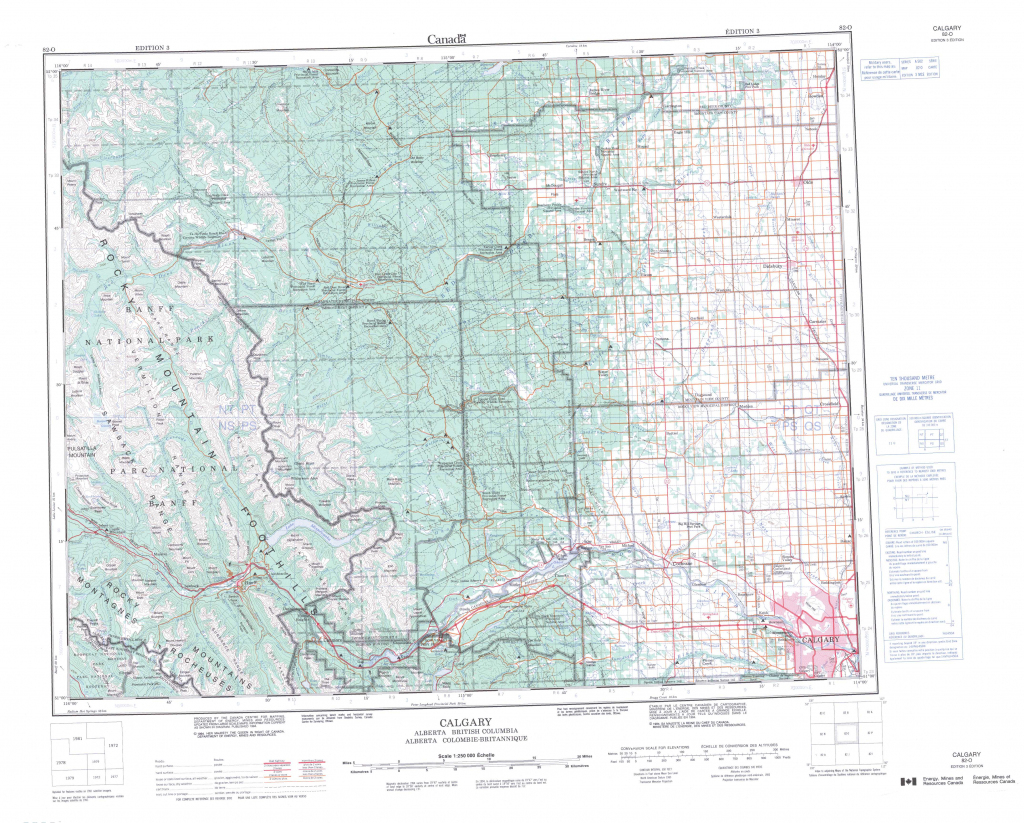 Printable Topographic Map Of Calgary 082O, Ab inside Free Printable Map Of Alberta