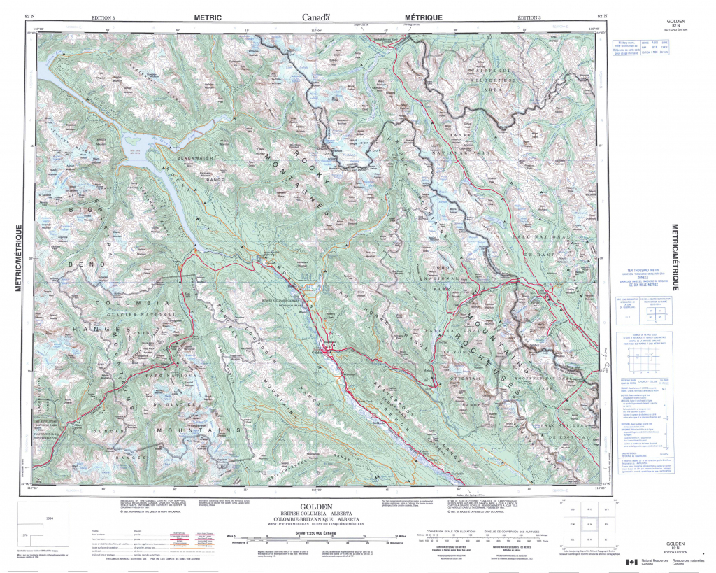 Printable Topographic Map Of Golden 082N, Ab - Printable Topo Maps regarding Printable Topographic Maps