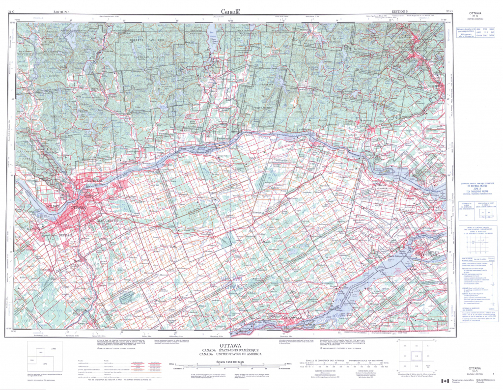 Printable Topographic Map Of Ottawa 031G, On for Printable Map Of Ottawa