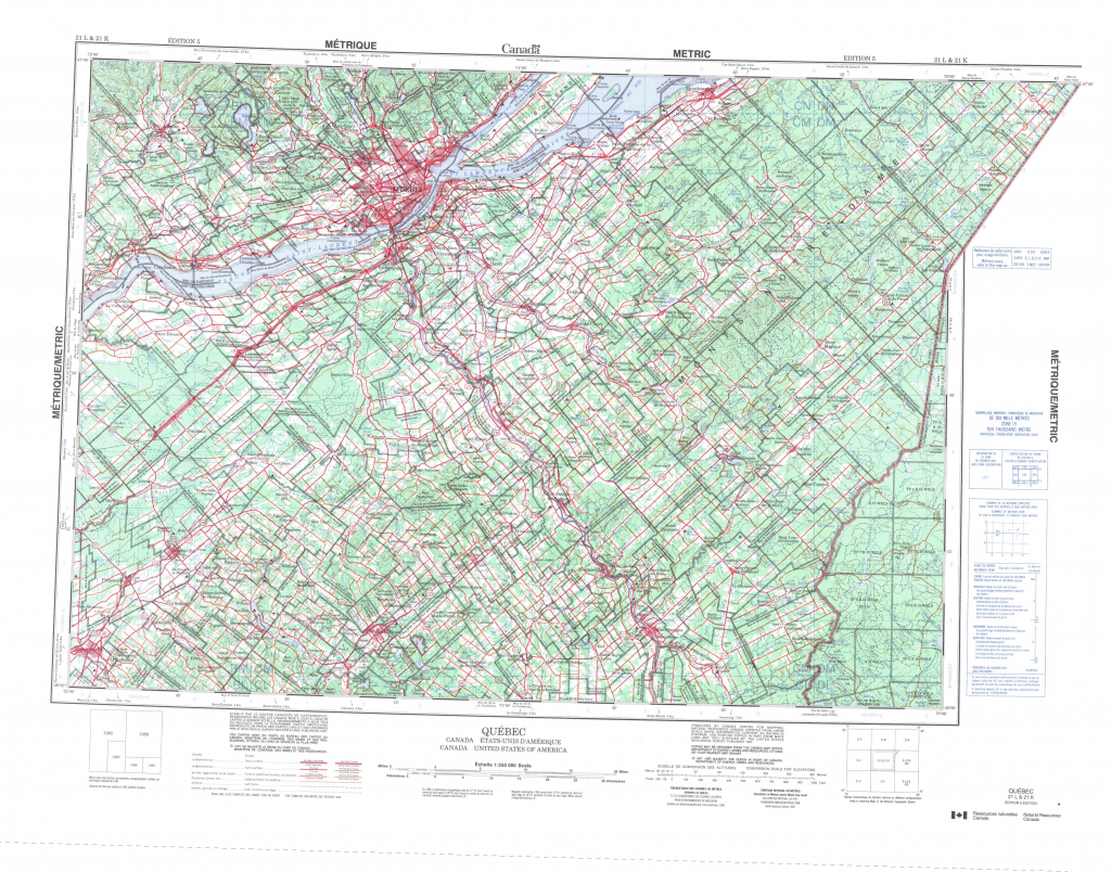 Printable Topographic Map Of Quebec 021L, Qc with regard to Topographic Map Printable