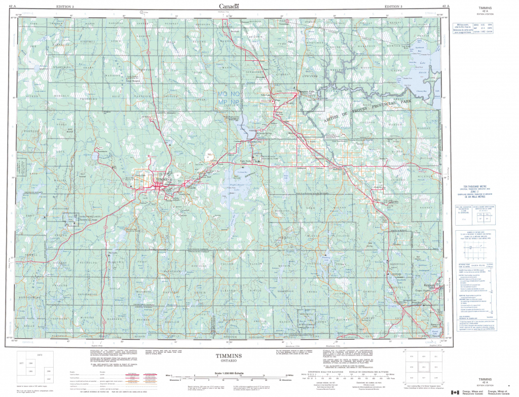 Printable Topographic Map Of Timmins 042A, On with Free Printable Topographic Maps