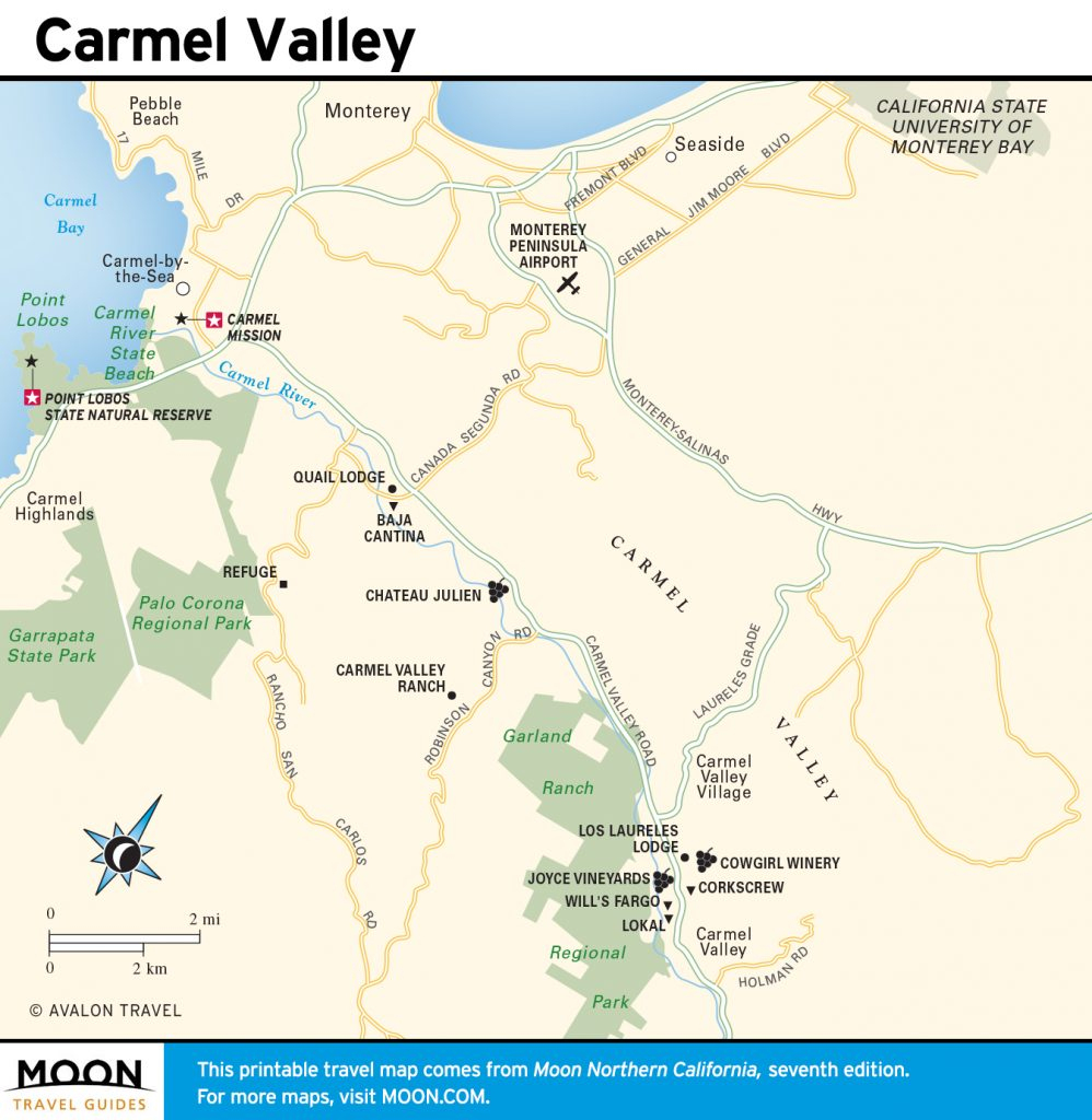Printable Travel Maps Of Coastal California Moon Com At Carmel Map within Printable Moon Map