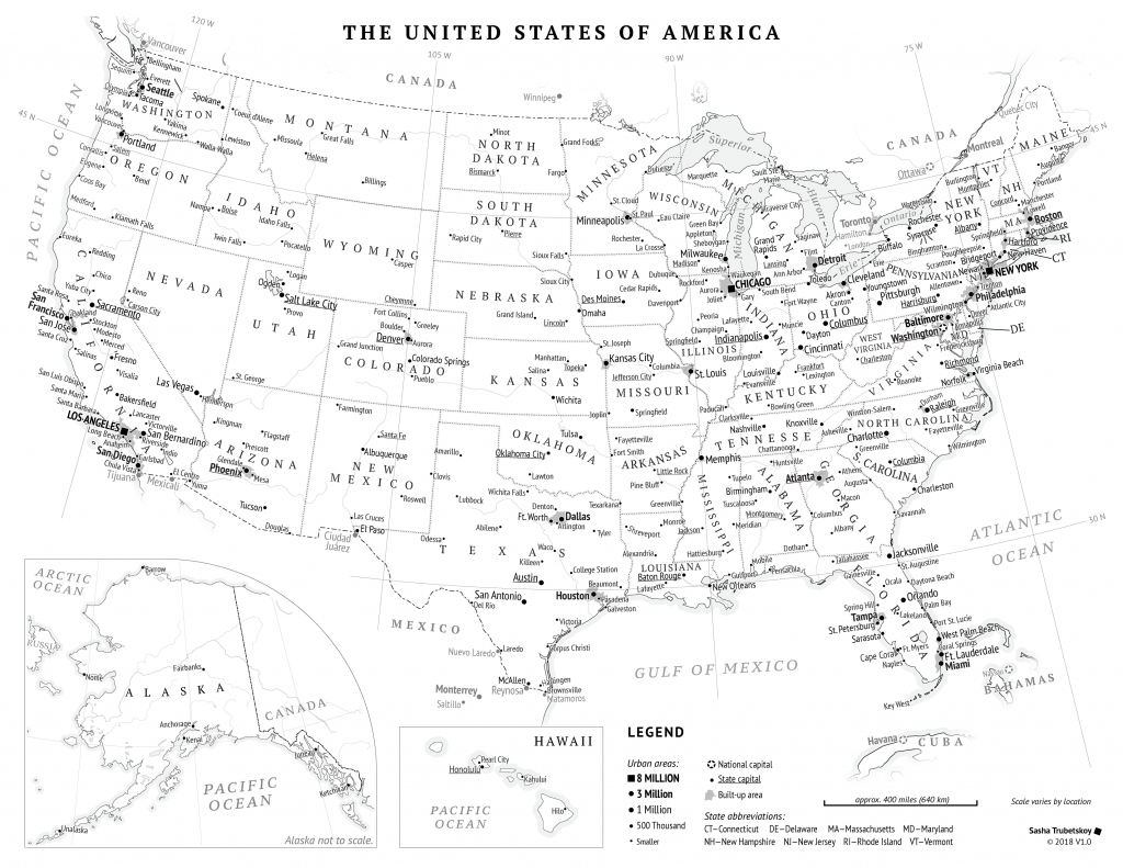Printable United States Map – Sasha Trubetskoy for Printable United States Map With Scale