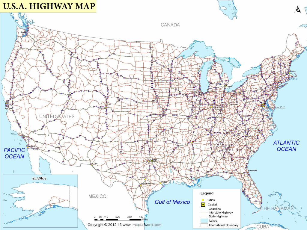 Printable Us Map With Interstate Highways Valid United States Major with regard to Printable Us Map With Interstate Highways