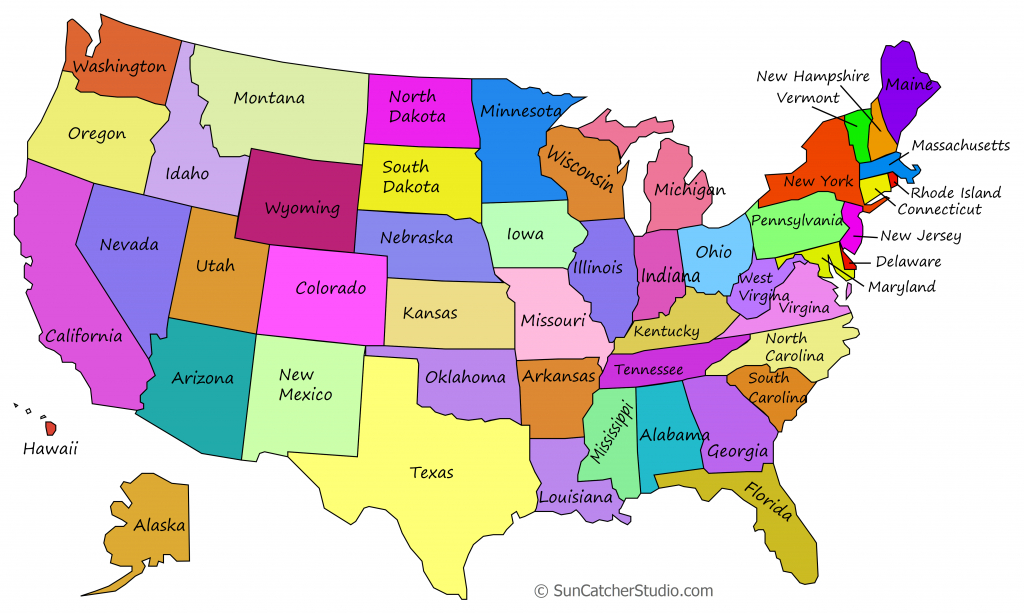 Printable Us Maps With States (Outlines Of America - United States) inside United States Color Map Printable