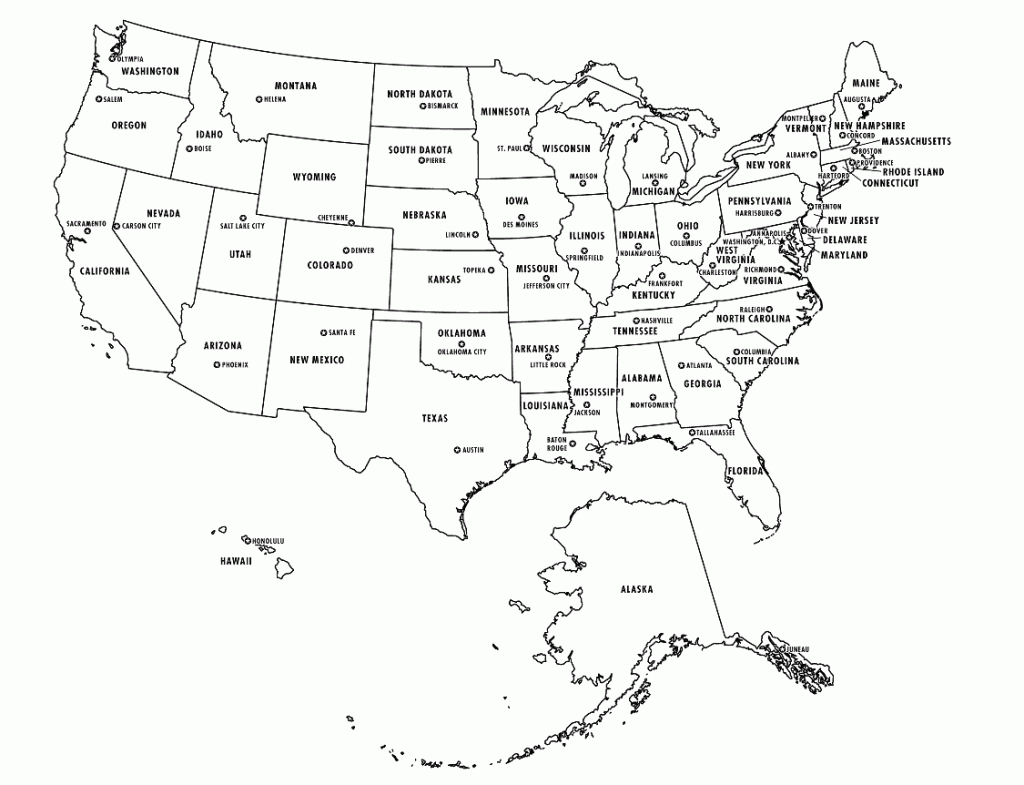 Printable Usa States Capitals Map Names | States | States, Capitals regarding State Capital Map Printable